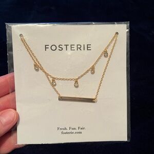 Fosterie Gold Necklace with Crystal Accents